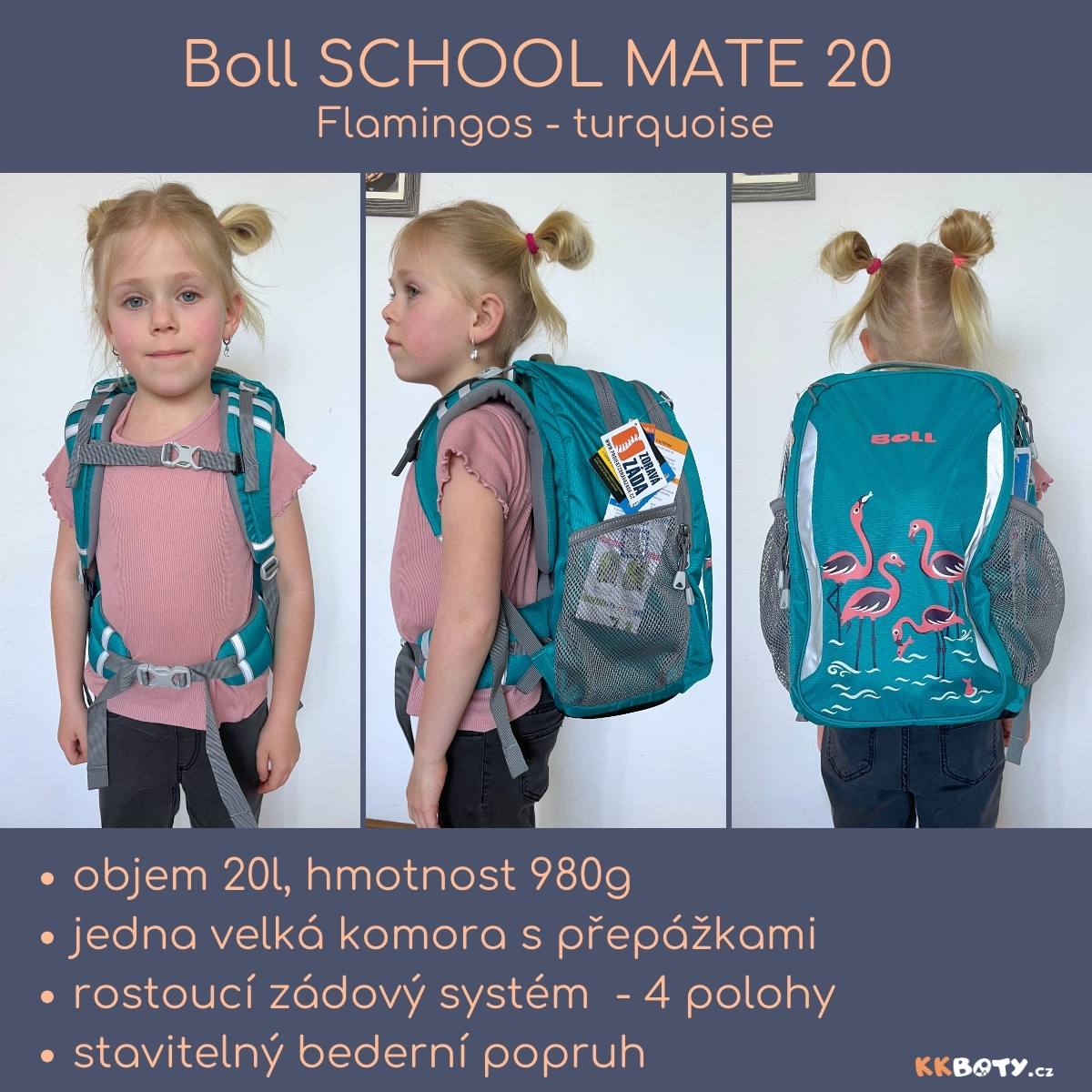 Boll SCHOOL MATE 20 Flamingos - turquoise